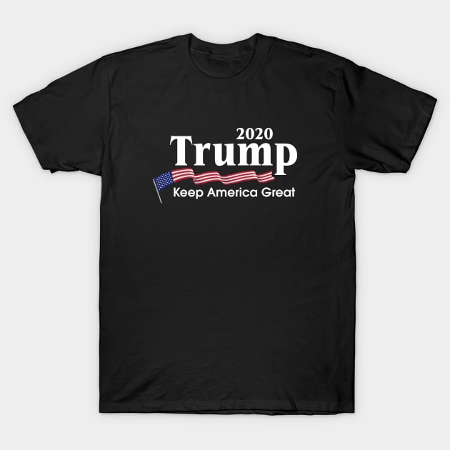 Trump 2020 Keep America Great USA Flag T-Shirt by anupasi